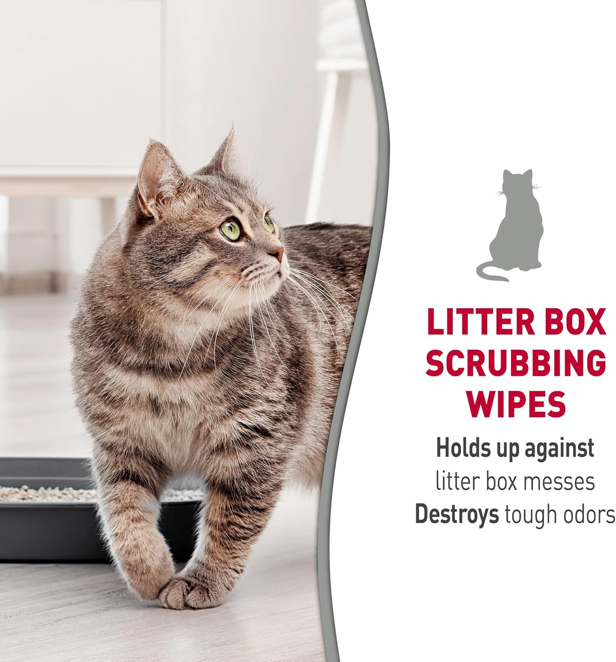 Nature's Miracle Cat Litter Box Scrubbing Wipes, Enzymatic Formula, 30 Ct