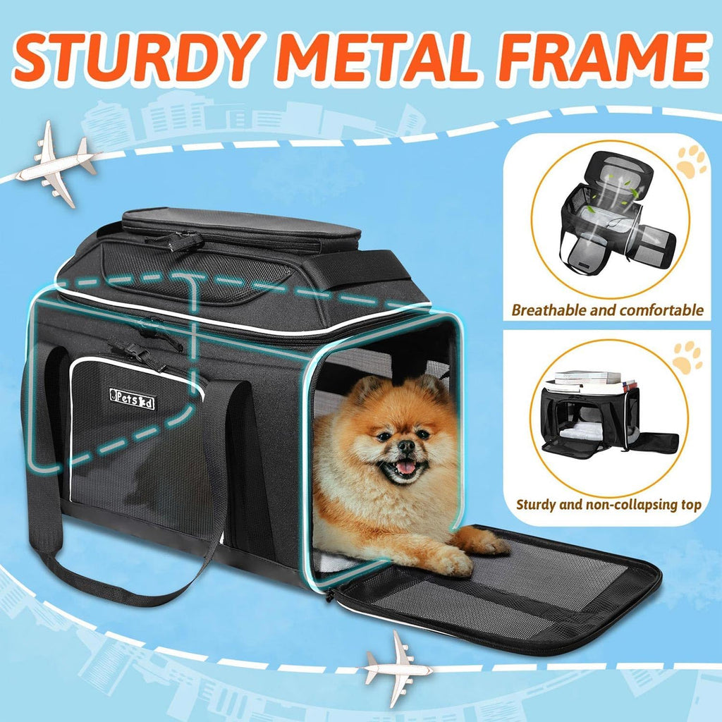 Top-Expandable Small Pet Carrier 18"x11"x11" Airline Approved