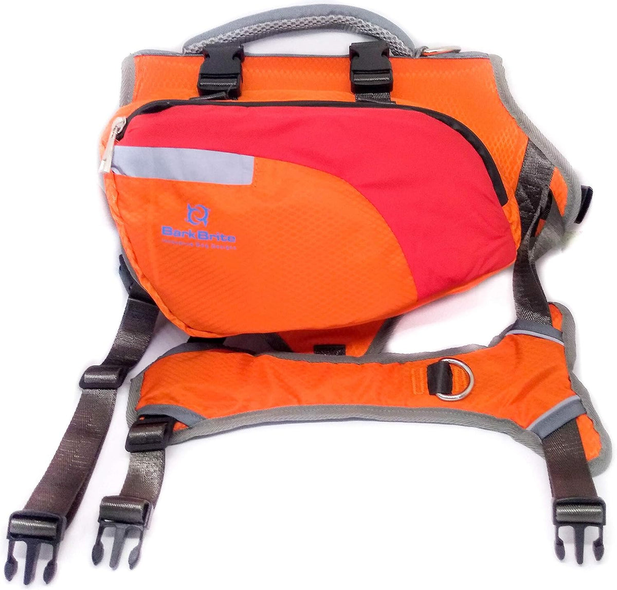 Bark Brite Multi-purpose Dog Backpack Life Jacket (Size Large)