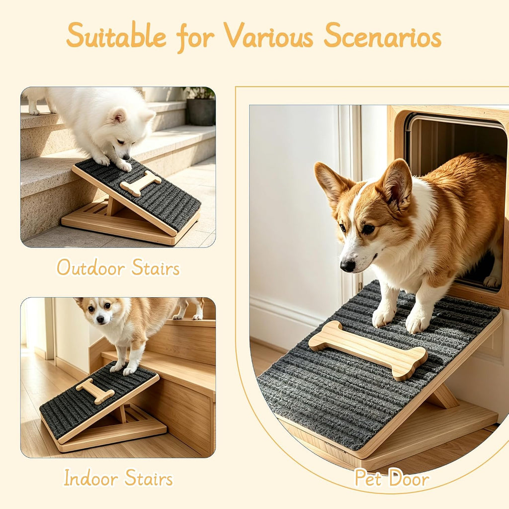 Dog Ramp for Stairs, Foldable Stair Wedges Assist for Small Dogs, 2 Pack