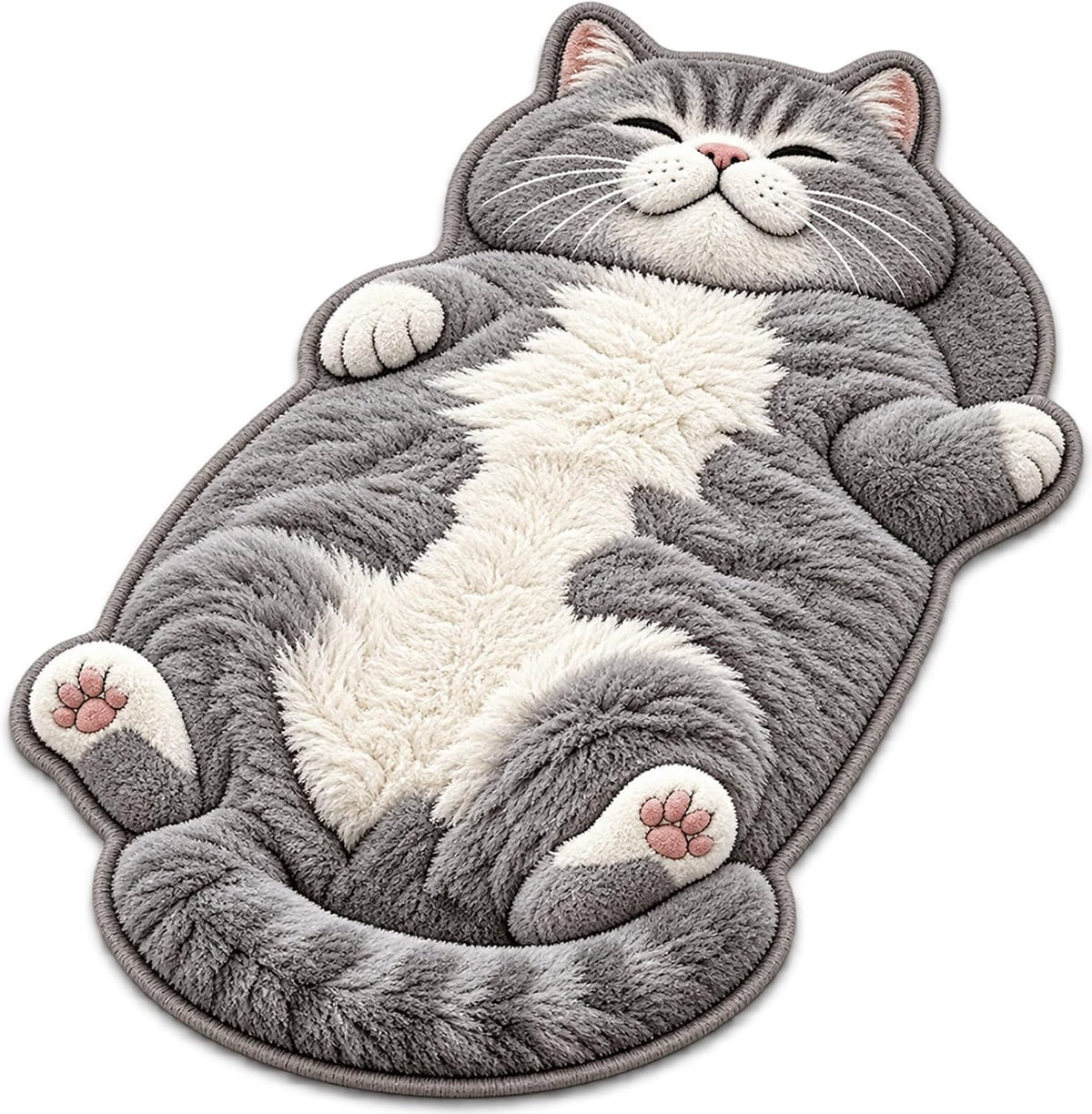 Cozy Sleeping Cat Floor Rug Plush Door Mat，#D：60 * 90cm