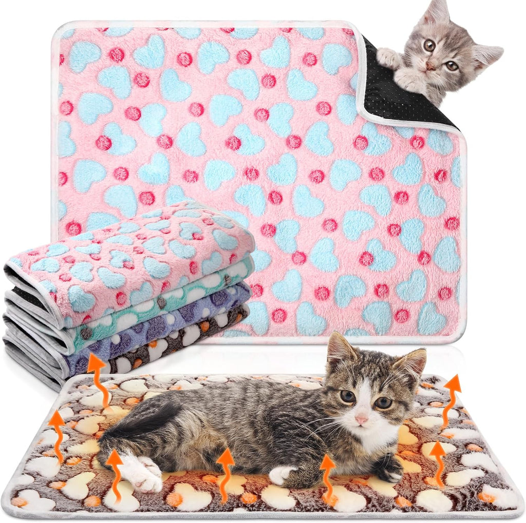 4Pack Self Heating Cat Pad Self Warming Dog Mat, Plaid, 16 x 20 Inches