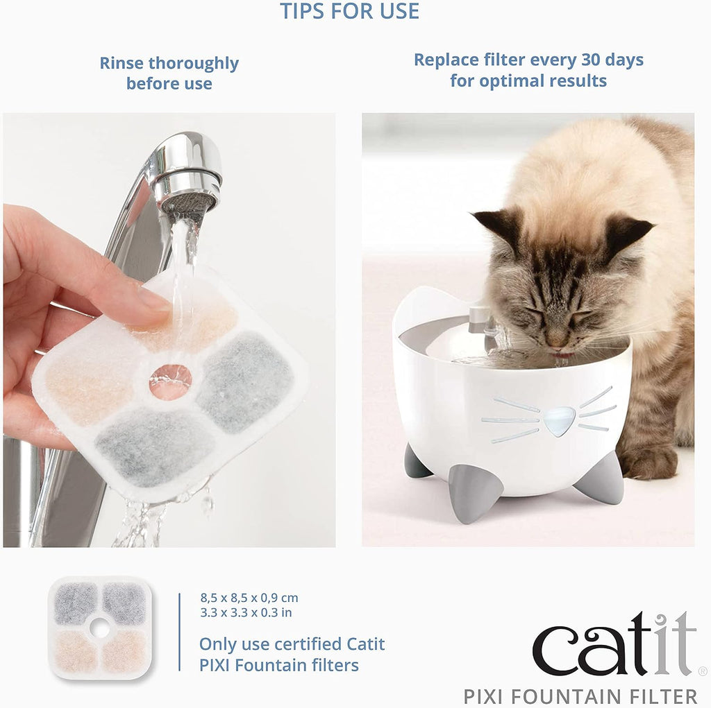 Catit PIXI Cat Drinking Fountain Original Filter, 6-Pack, White