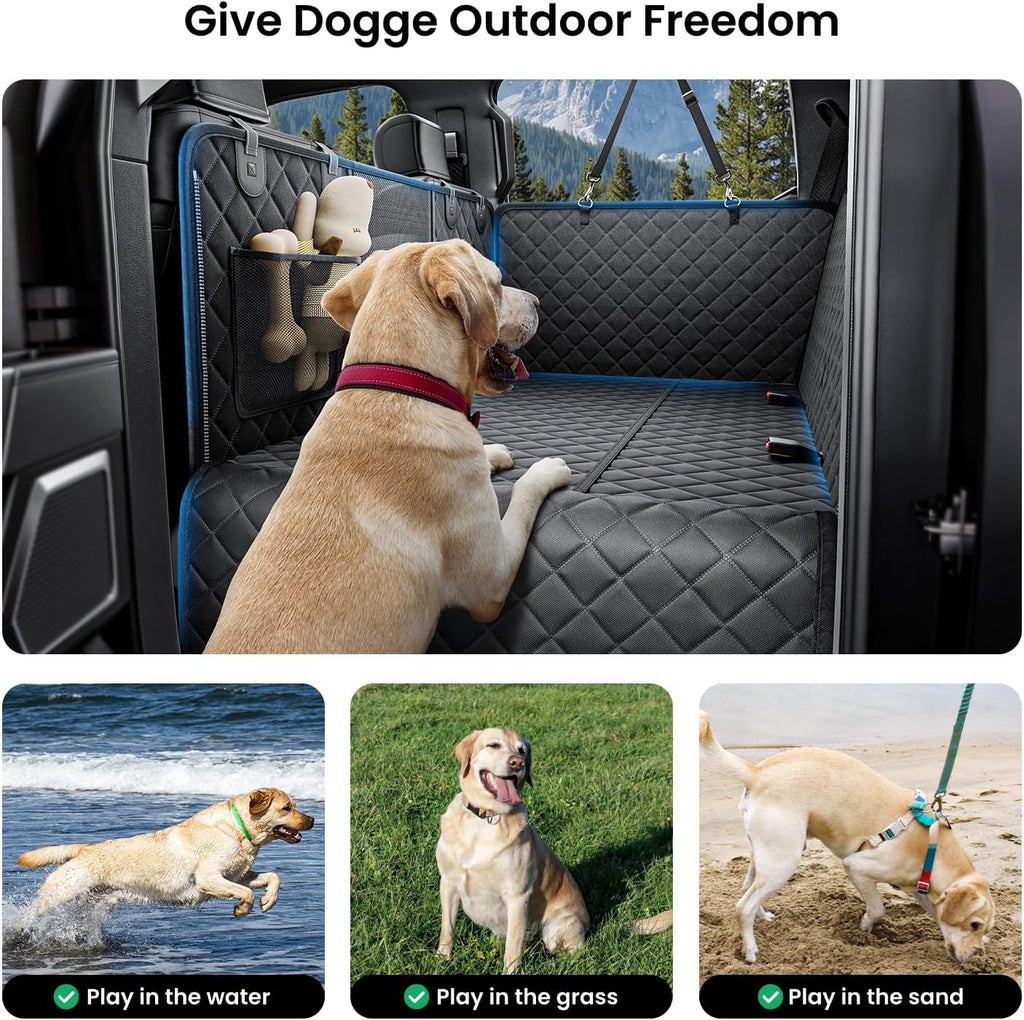Dog Truck Seat Cover for Back Seat, Hard Bottom, XL, Black