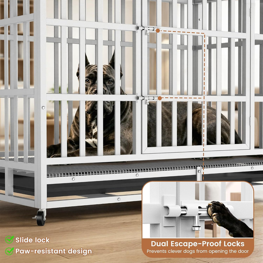 48 Inch Heavy Duty Dog Crate, Indestructible Kennel for Large Dogs