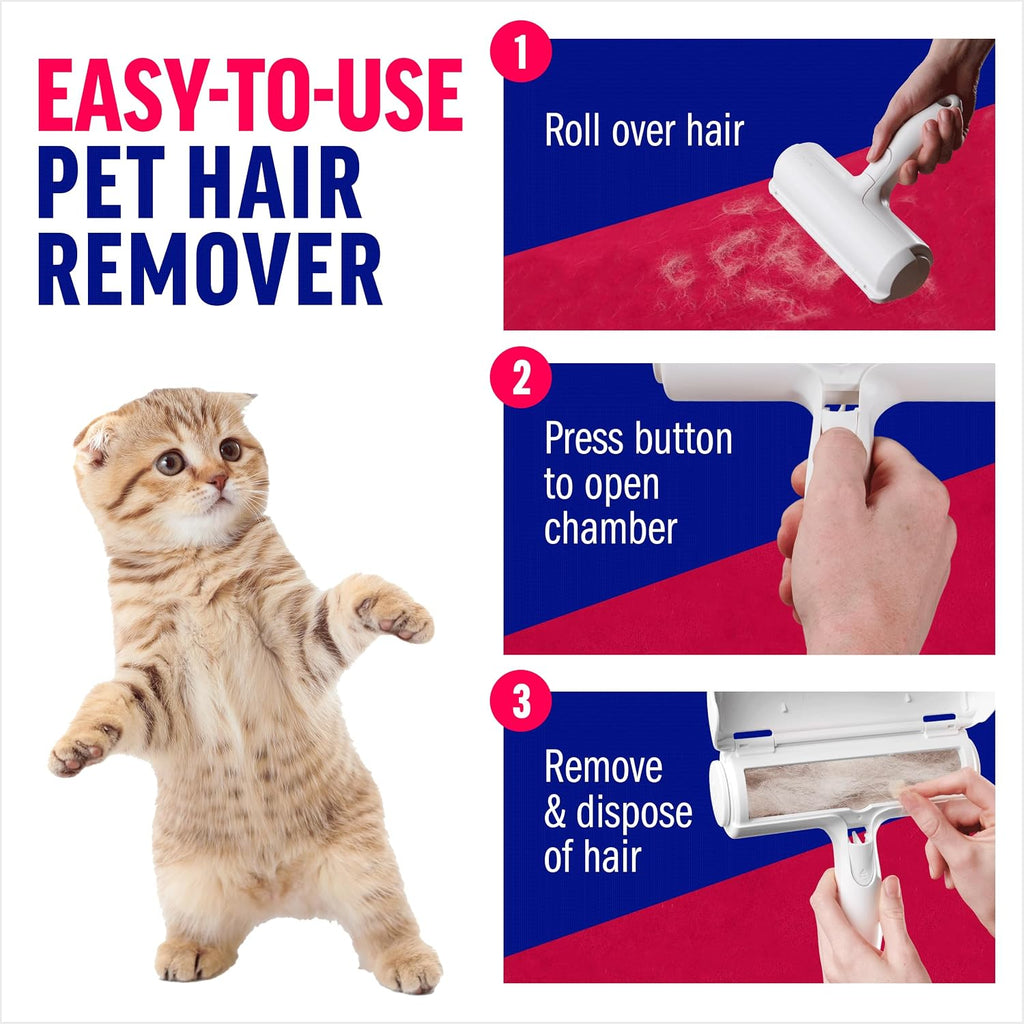 ChomChom Roller Pet Hair Remover – Original Size Reusable Lint Roller for Cat & Dog Hair on Furniture, Couch, Carpet, Ca