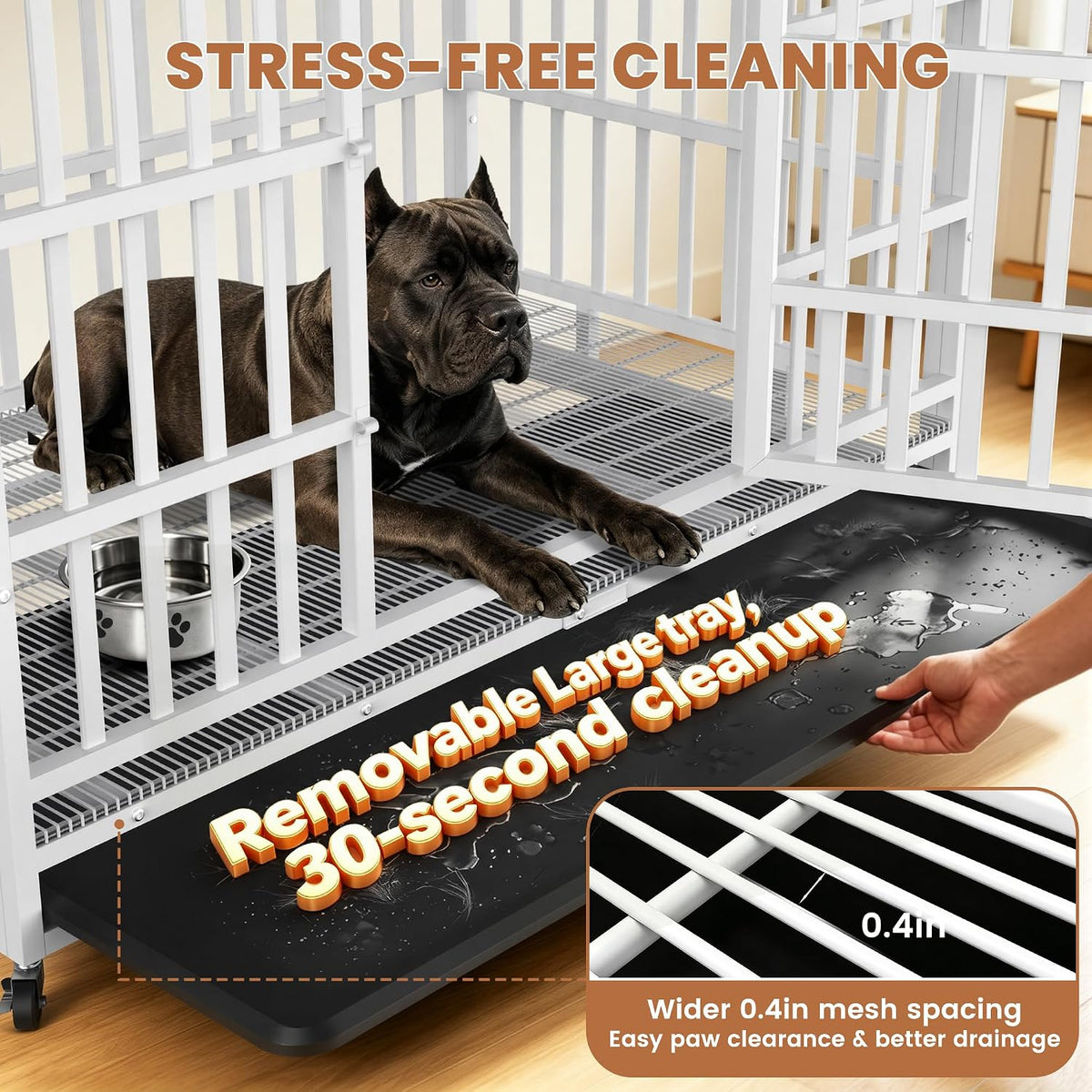 48 Inch Heavy Duty Dog Crate, Indestructible Kennel for Large Dogs