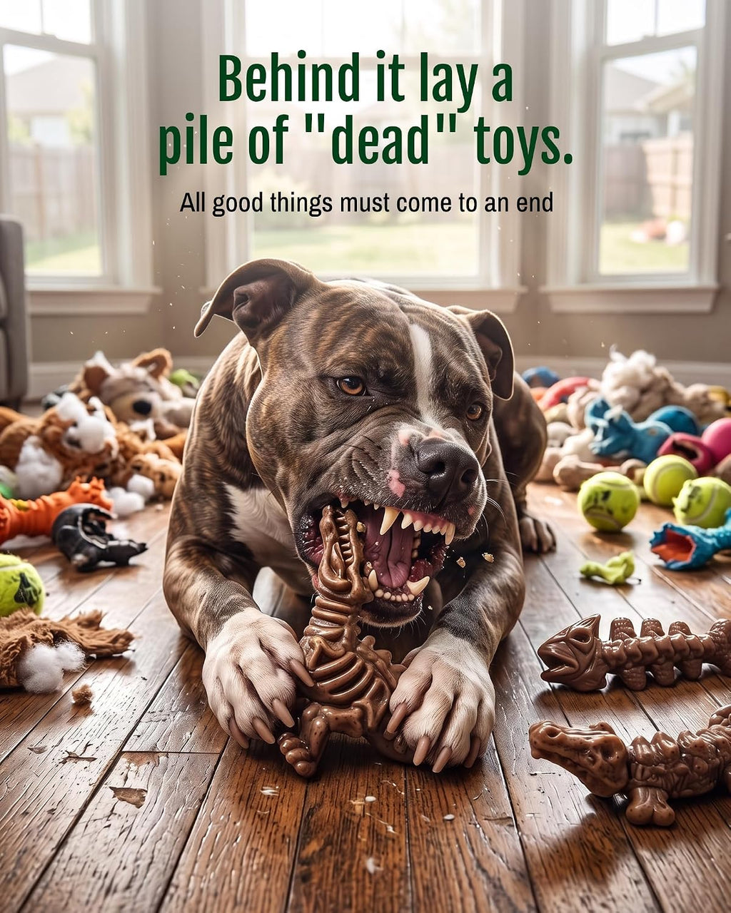 3-Pack Dog Toys for Aggressive Chewers 25-90 lbs,Bacon Flavored