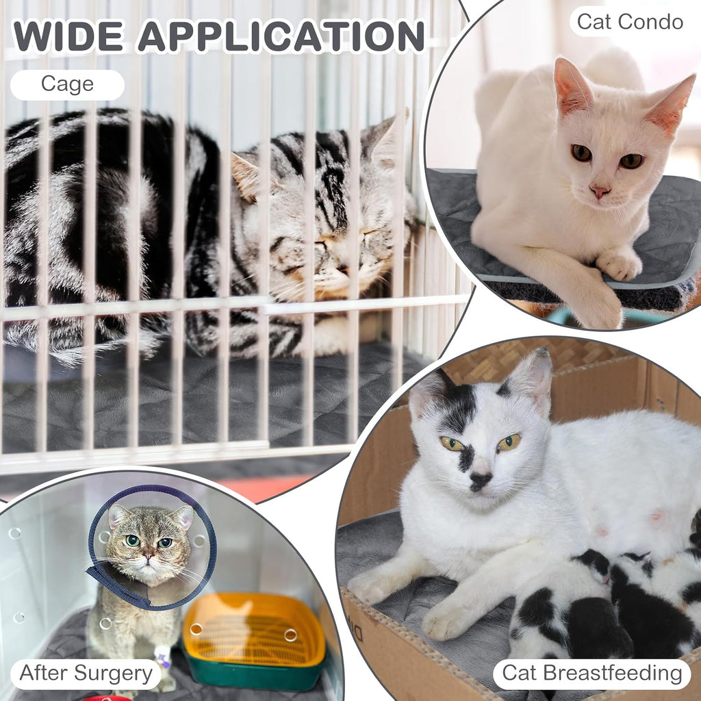 2 Pack Self Warming Cat Bed Thermal Pet Mat, Gray, 16 x 20 Inches