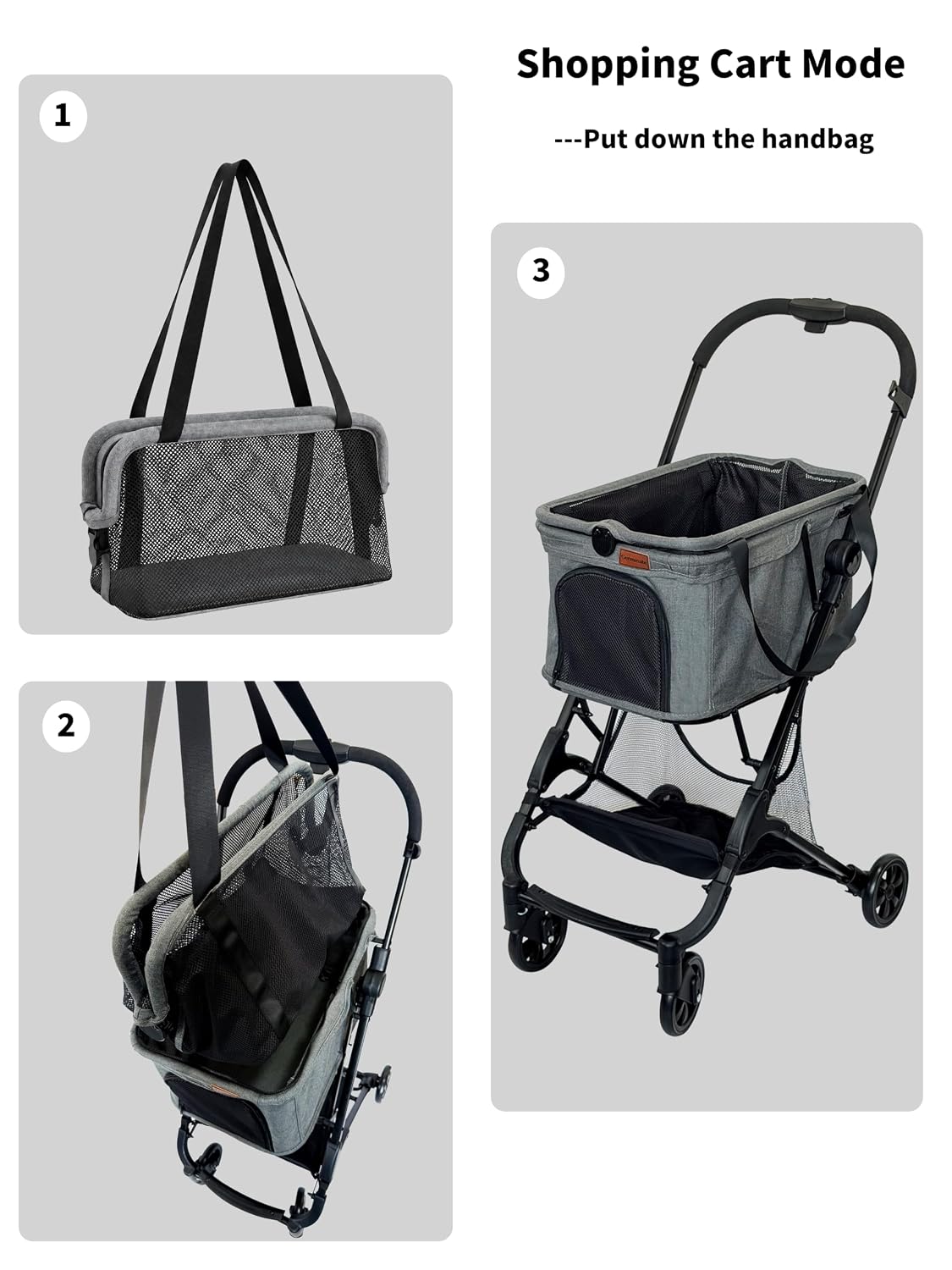 Small Dog Stroller, Travel Mini Pet Cat Strollers