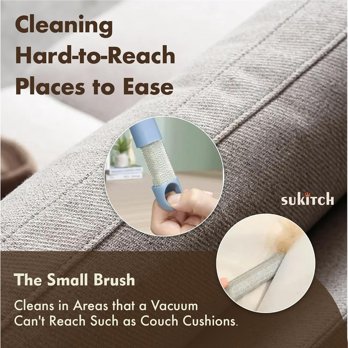 Dog & Cat Hair Remover for Couch, Reusable Lint Brush for Furniture