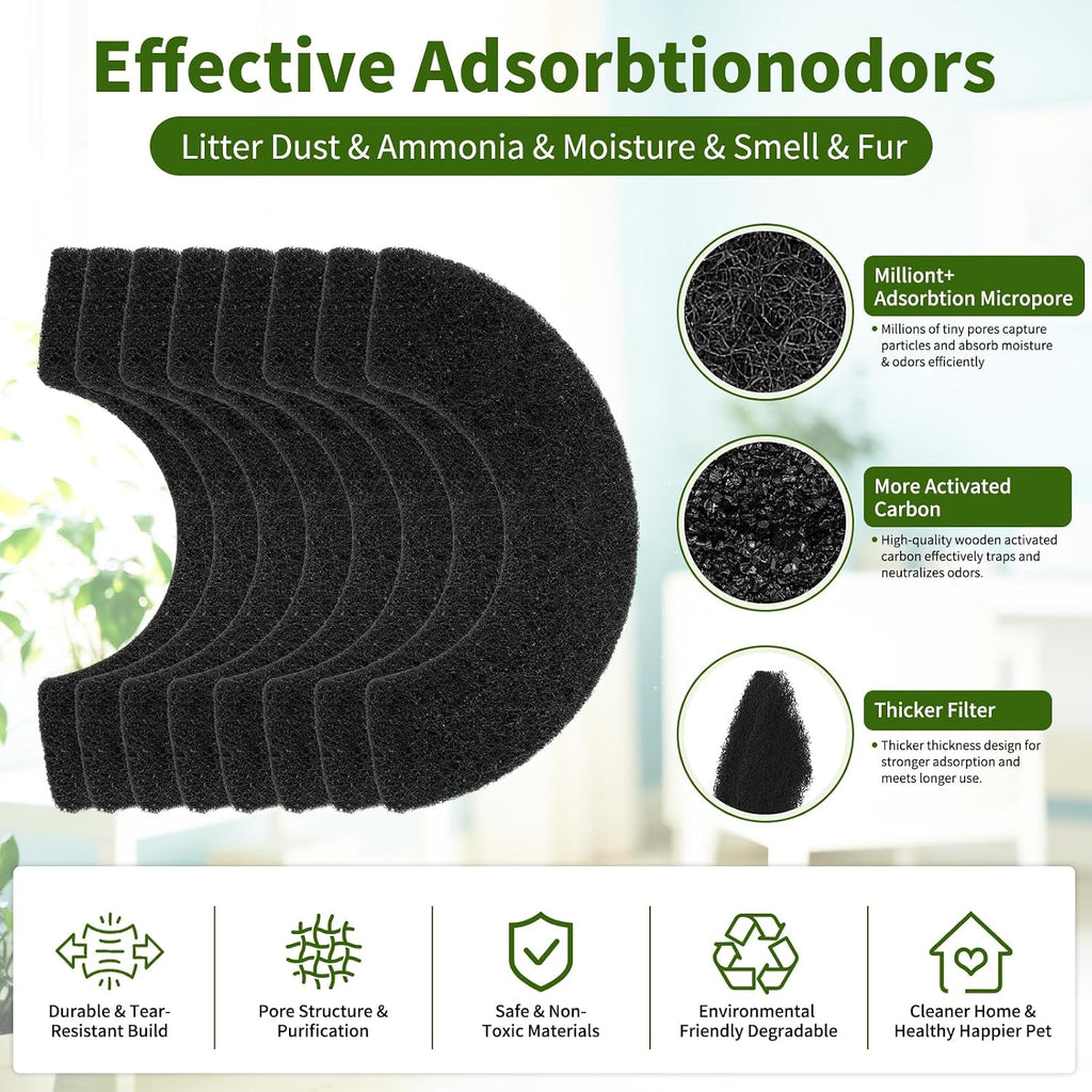 8 Pack 0.5" Thickened Activated Carbon Filters Compatible with LR 4