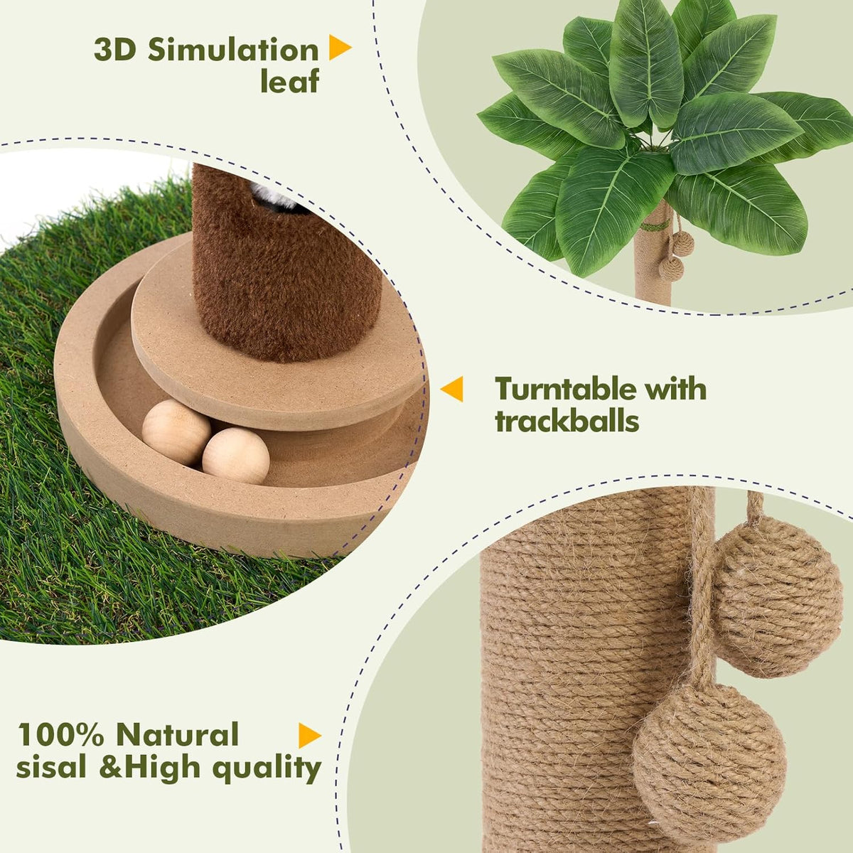 Tall Cat Scratching Post,Cat Toys,Cat Scratcher Tree for Large Cat