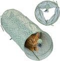 Catstages Sneak & Seek Collapsible Cat Tunnel Toy, Sage Swirl Dots, 28”