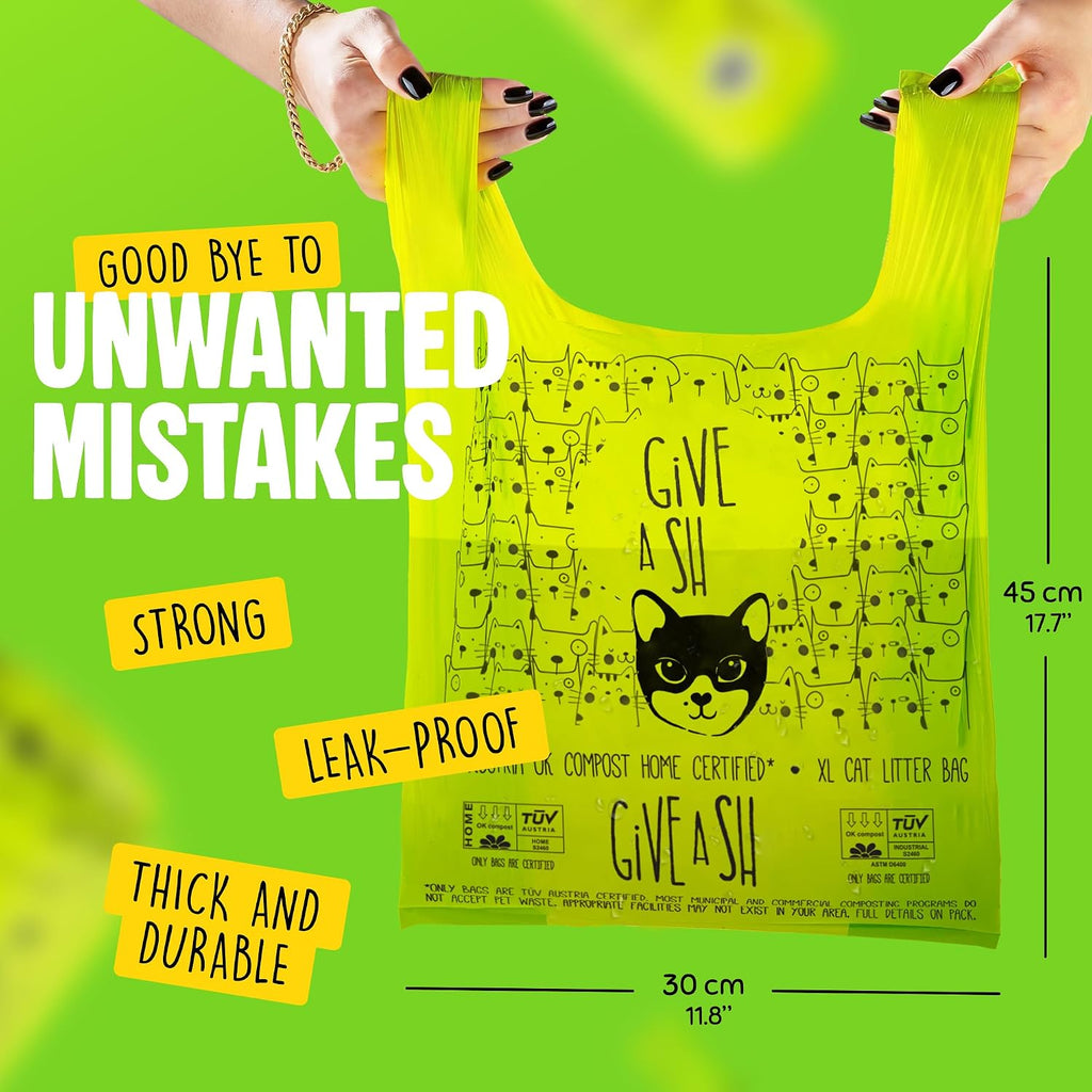 Cat Litter Bags for Poop - TÜV Austria OK compost HOME certified - XL, 30