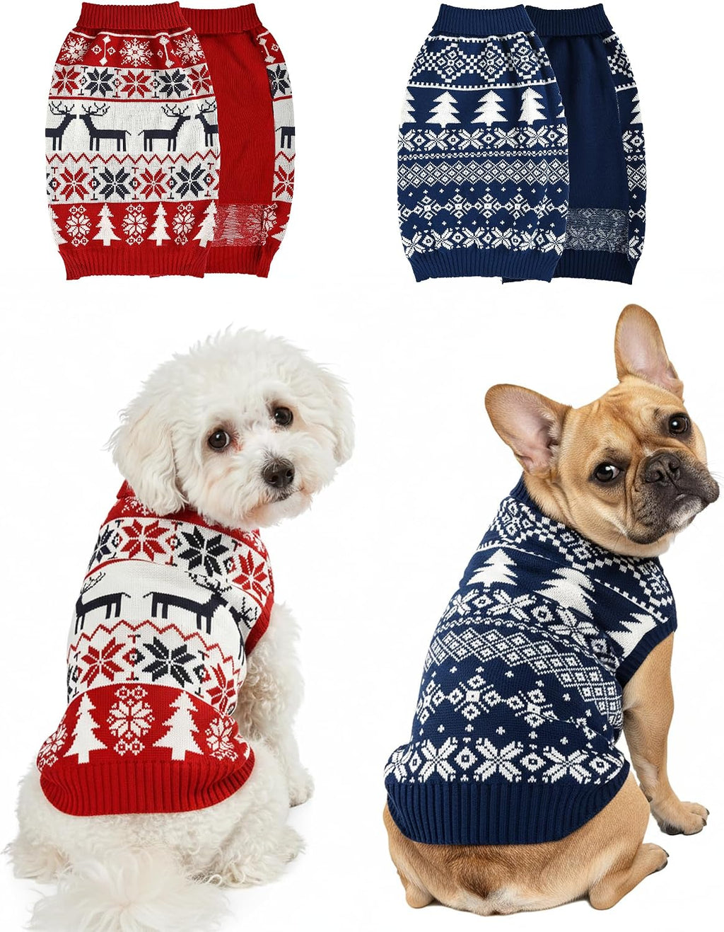 Christmas Dog Sweaters for Small Medium Large Dogs and Cats,Pet Soft Warm Holiday Outfit Girl & Boy,Pup Winter Clothes T