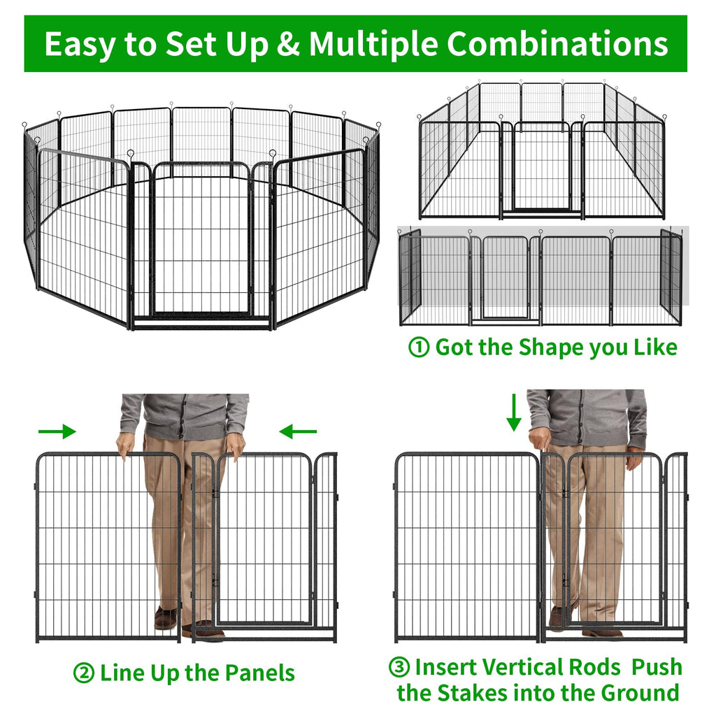 Kfvigoho Dog Playpen Outdoor Extra Wide 12 Panels Heavy Duty Dog Fence 40"