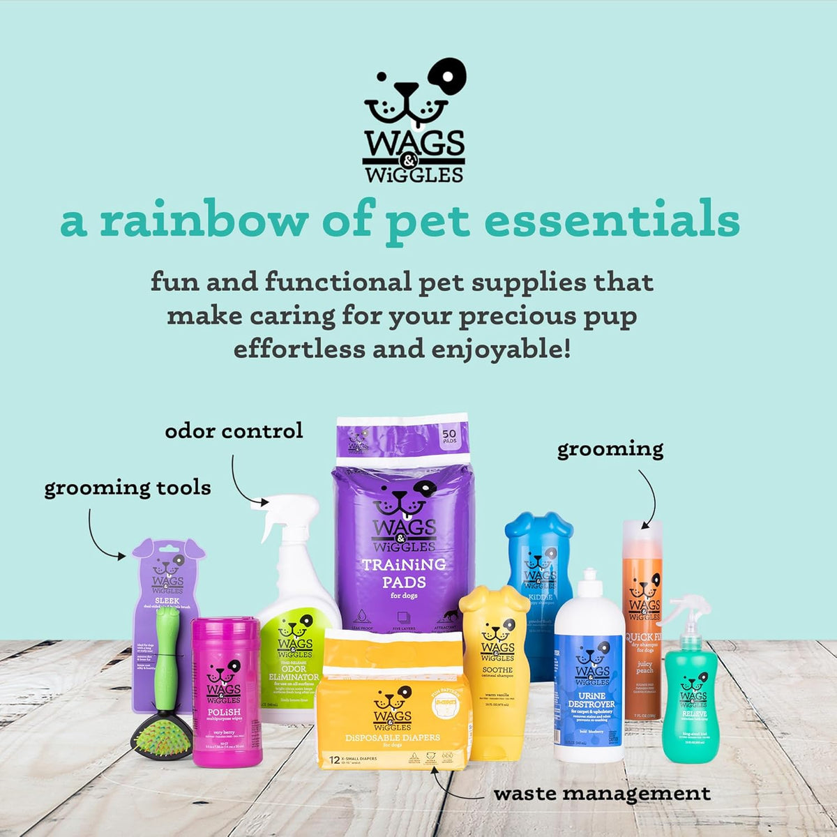 Wags & Wiggles Hypoallergenic Dog Wipes, Fragrance-Free, 100 Count
