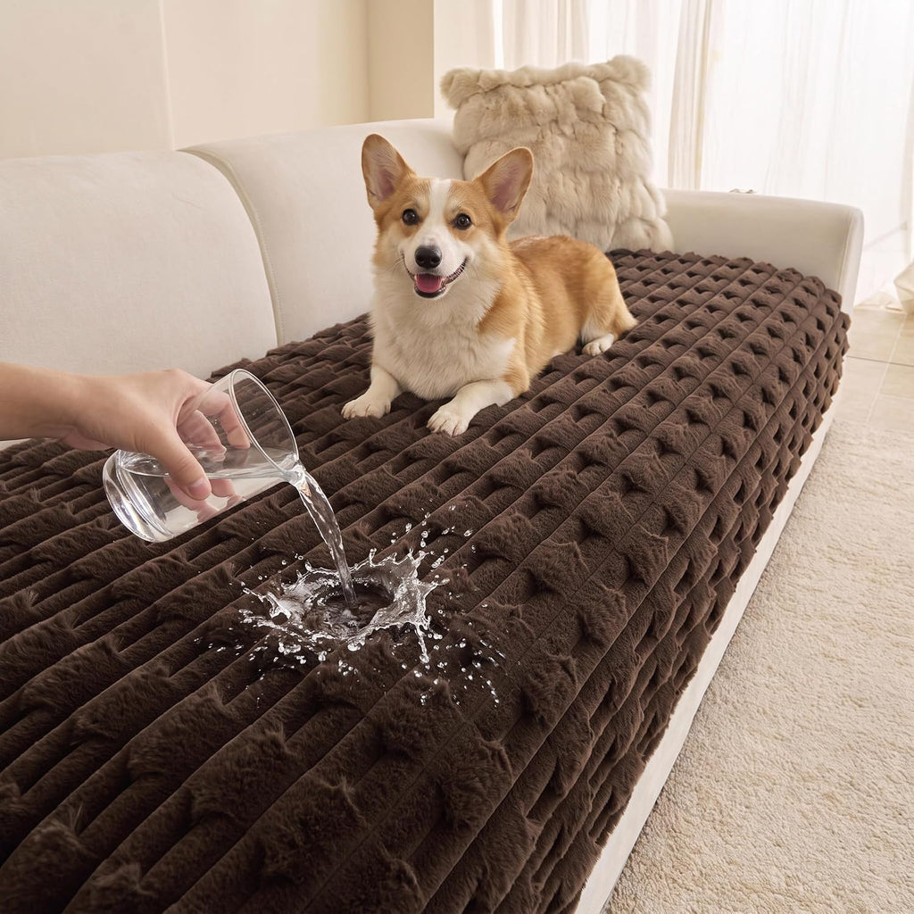 MYSKY HOME Waterproof Couch Covers for Dogs Washable, Chocolate, 35"x71"