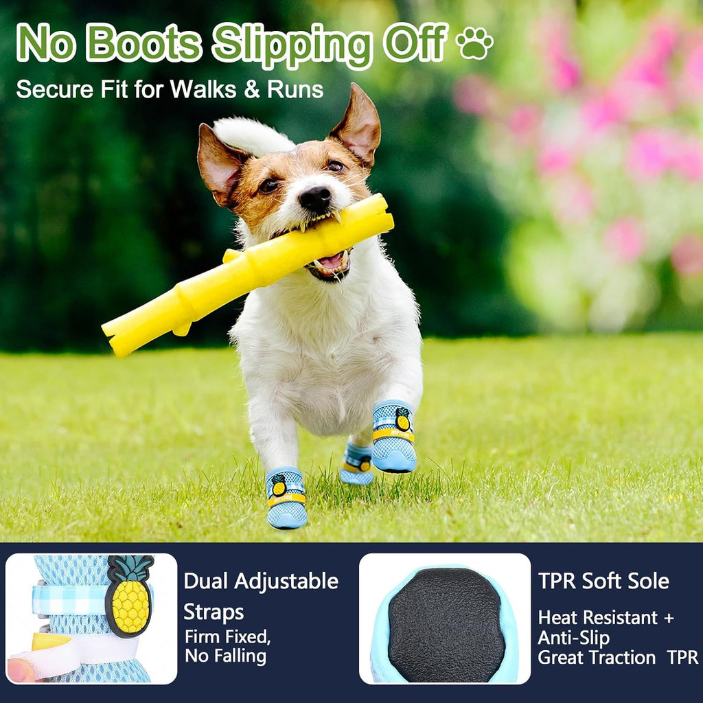 Dog Shoes for Small Medium Dogs 2 Sets Breathable Mesh Booties