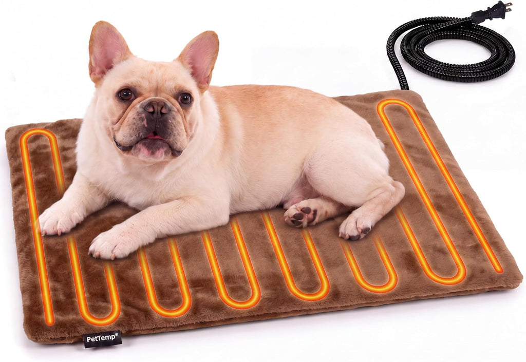 Cat Heating Pad, Heated Cat Bed, MET Safety Listed, Constant Warmth, Brown