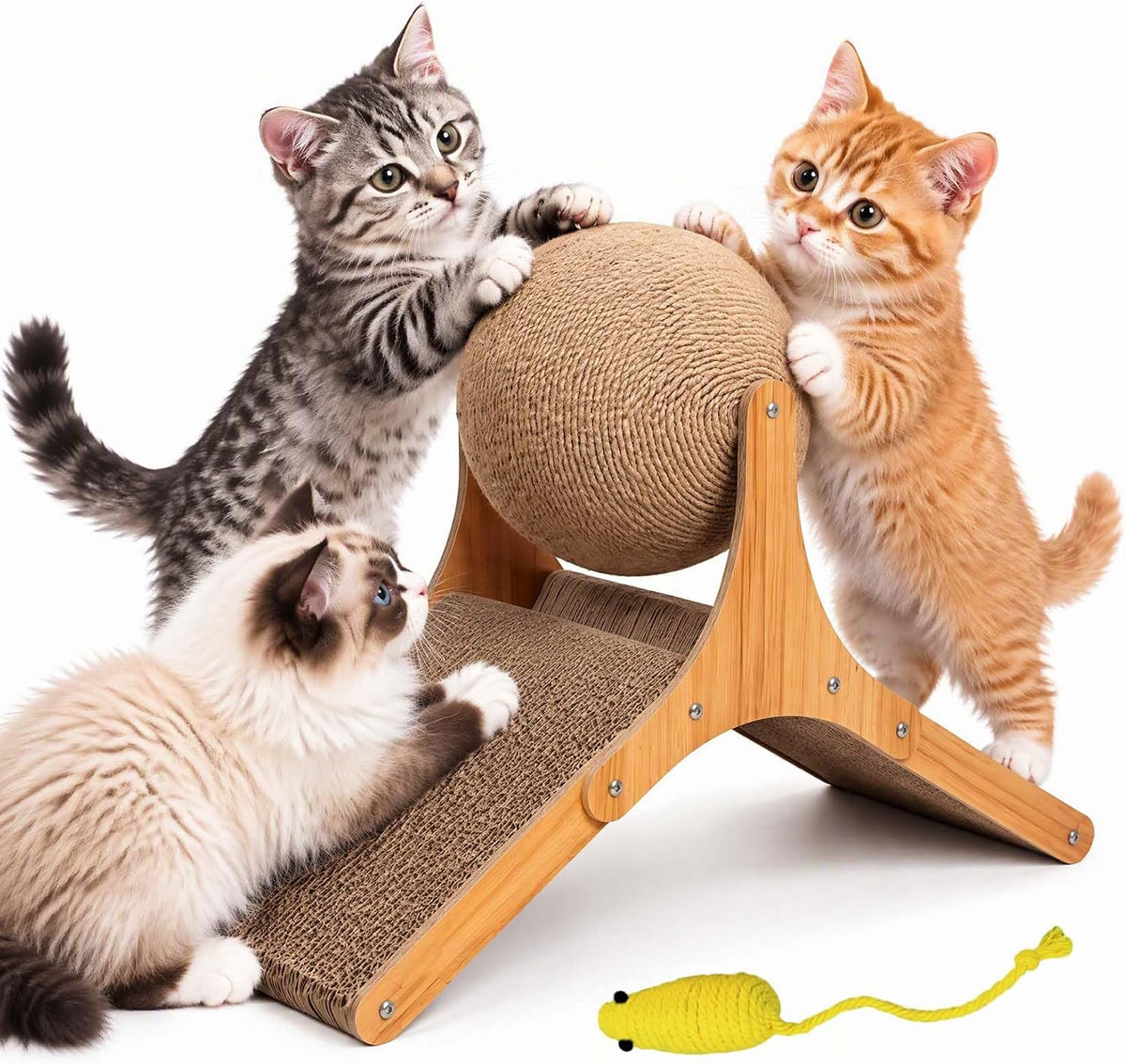 2027 Upgraded Cat Scratching Ball on Stand, Sisal Cat Scratcher Ball，A-M