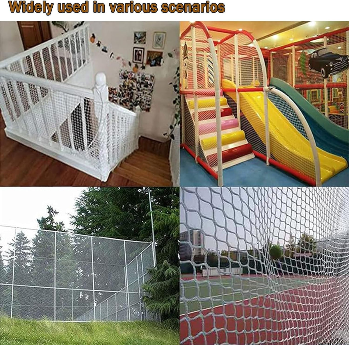 Heavy‑Duty White Safety Rope Net, Knotted Protective Barrier Net, Weather Resistant, for Boat Railings, Deck, Patio, Bal