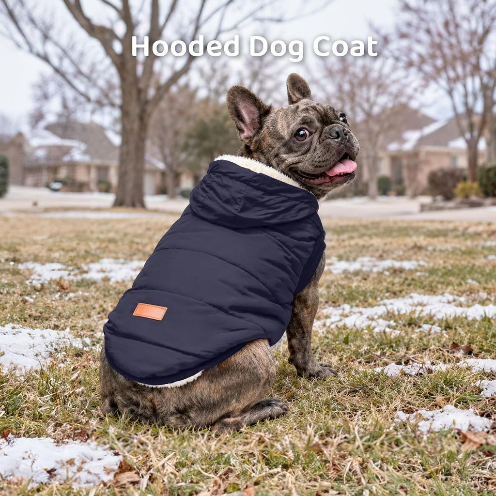 Vecomfy Warm Dog Coats with Hoodie,Winter Dog Jackets for Small Dogs