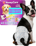 HONEY CARE All-Absorb Disposable Female Dog Diapers Small Size, Improved, 40 Count, Super Absorbent, Breathable, Wetness