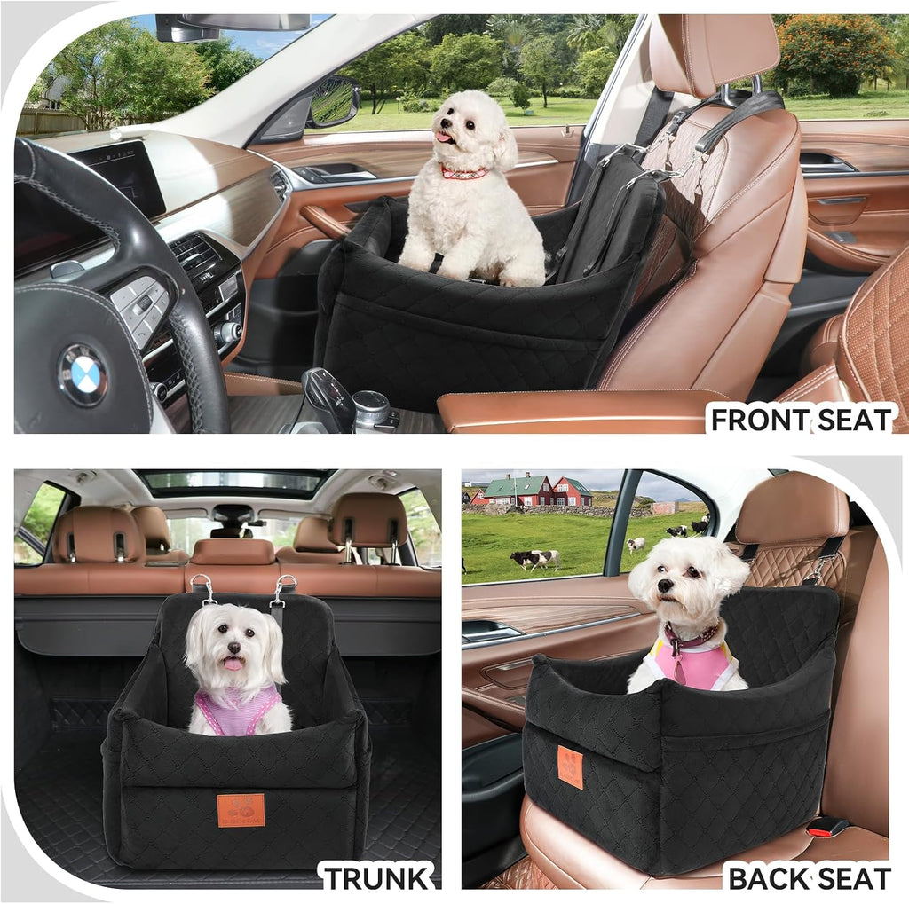 Dog Car Seat for Small/Medium Dogs, Dog Booster Car Seats with Thick Cushion for Dogs Under 35lbs, Detachable Washable P