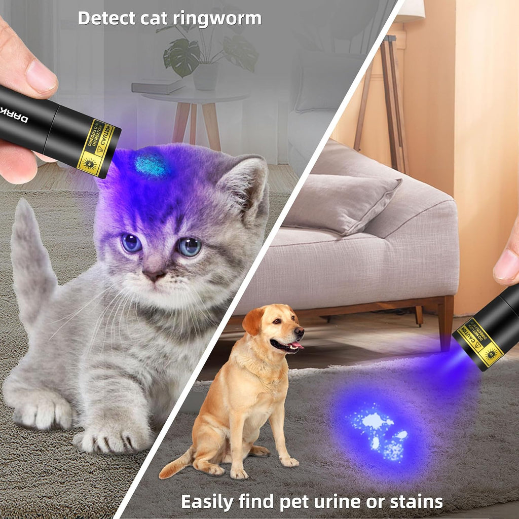 DARKBEAM UV Flashlight 365nm & 395nm Black Light Woods Lamp Ringworm 2 Pack
