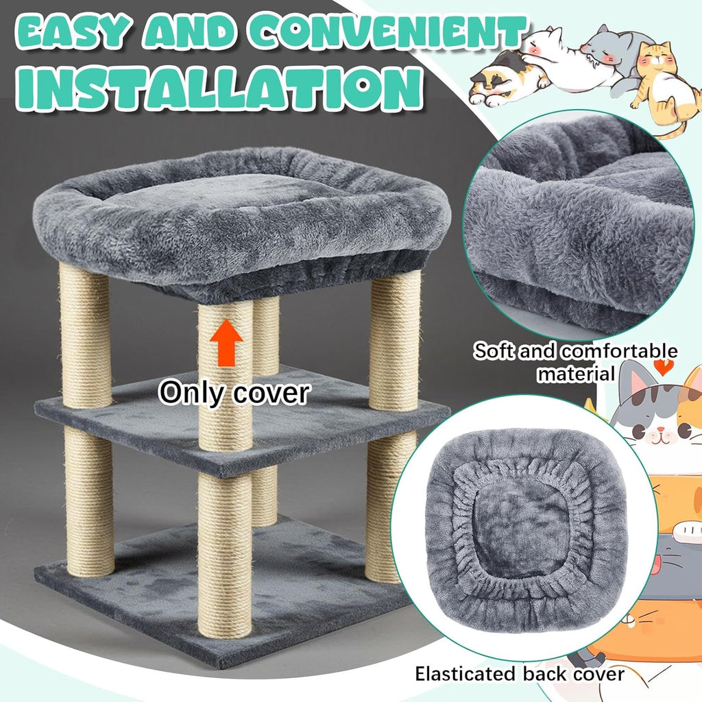 Abbylike 2 Pcs Cat Tree Replacement Bed Covers,15.7 x 15.7 Inch
