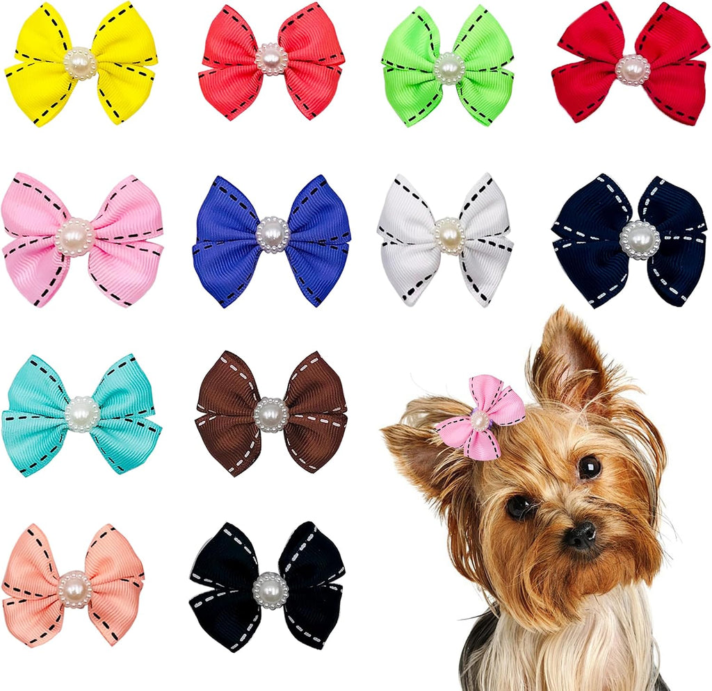 PET SHOW 10 Pack 2" Halloween Small Dog Hair Bows with French Clips