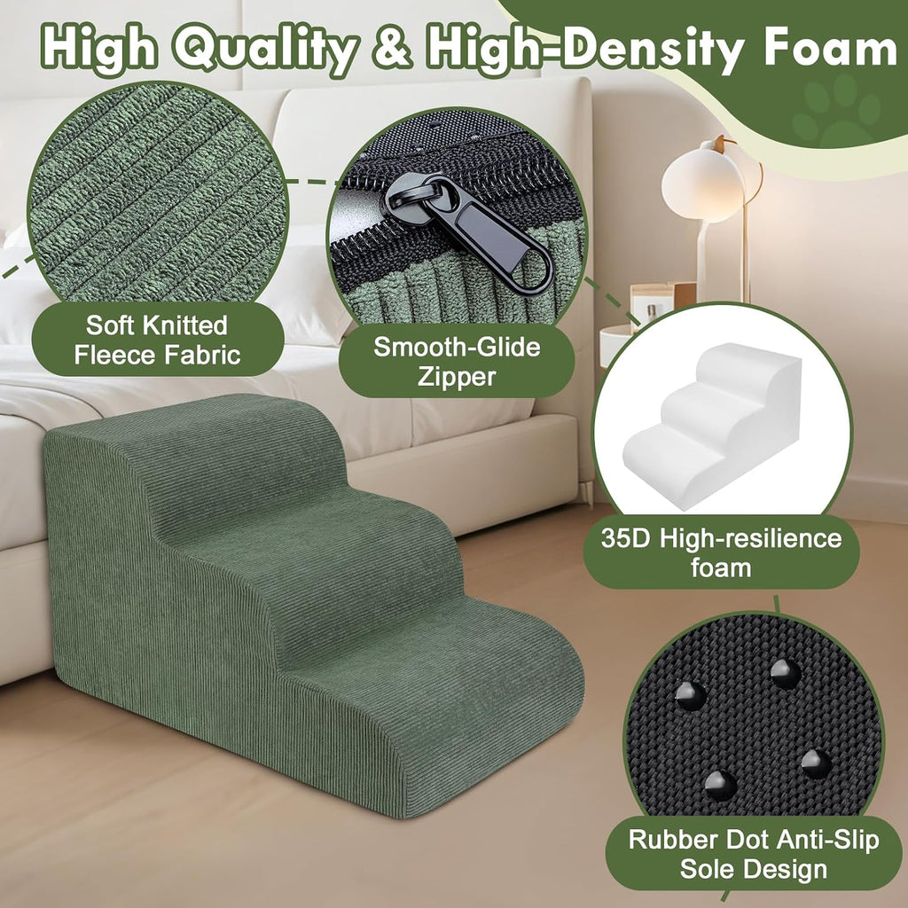 Dog Stairs for Large Dogs 18", Extra Wide Pet Ramp for Bed Couch
