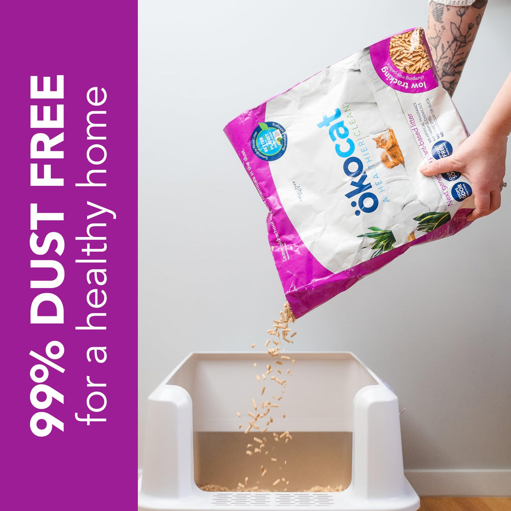 ökocat Low Tracking Natural Wood Clumping Cat Litter, Odor Control 21.5 Lbs
