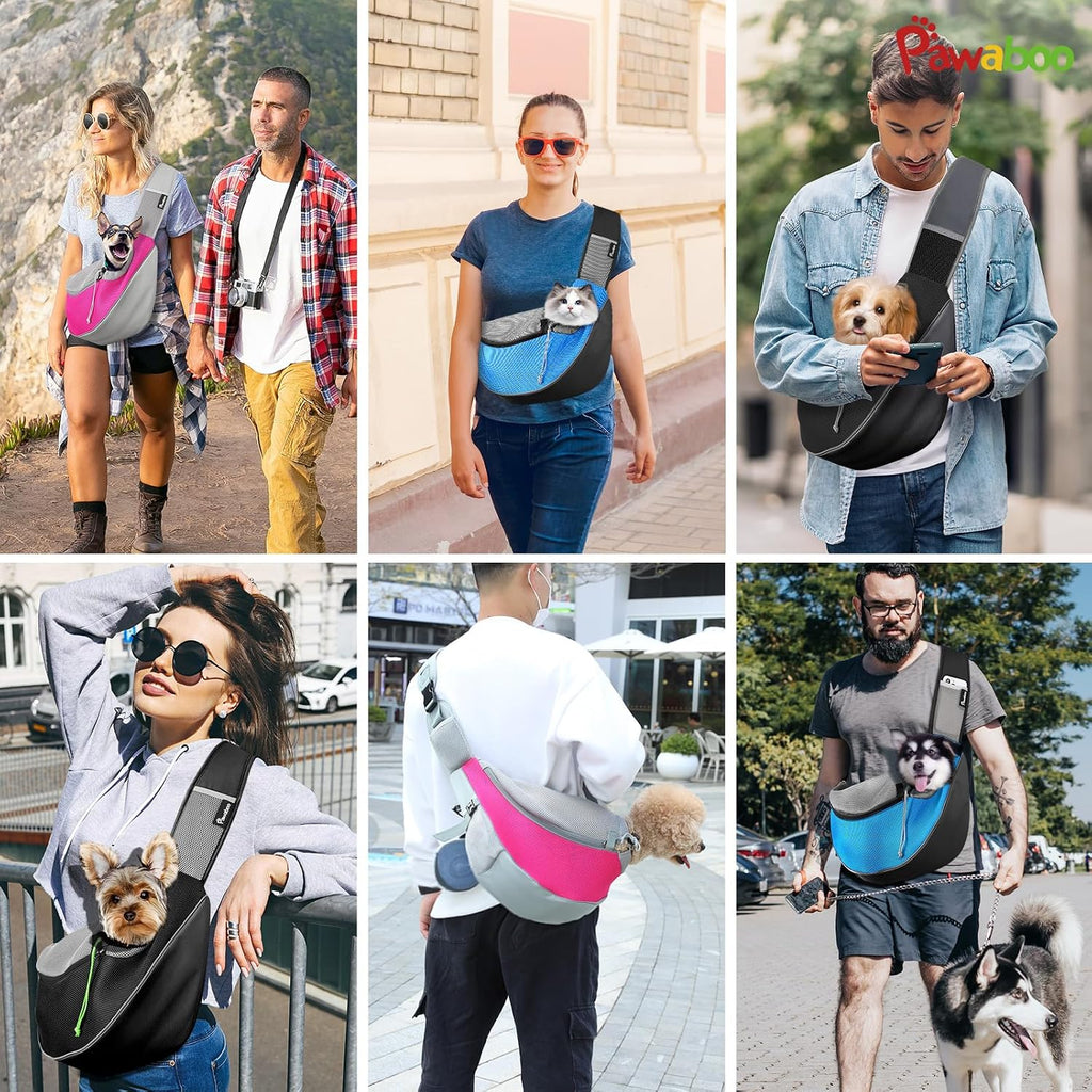 Pawaboo Pet Sling Carrier for Small Dogs Cats