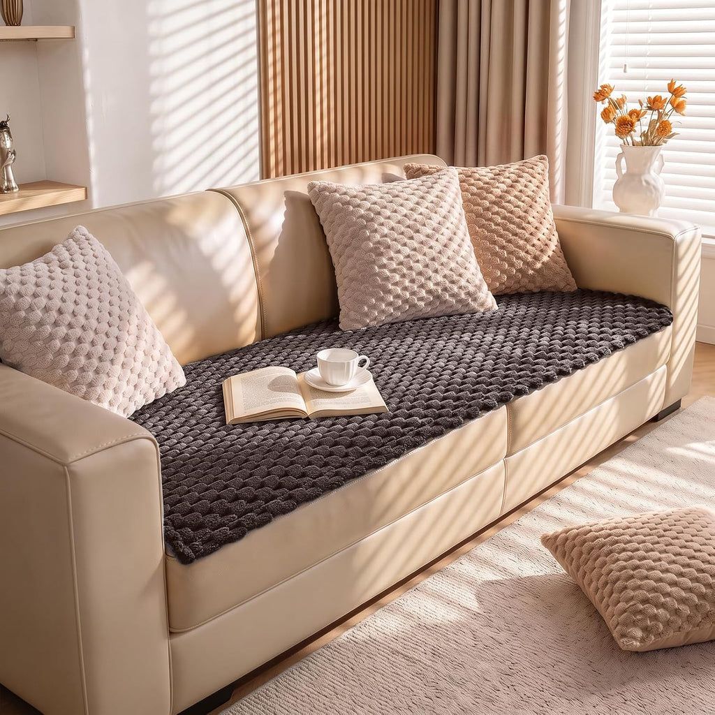 TAOCOCO 100% Waterproof Couch Cover for Dogs, Washable Flannel Sofa Protector, Non Slip Sofa Covers for 3 Cushion Couch 
