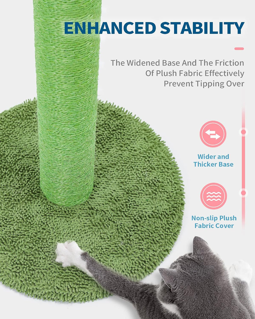 Made4Pets Cactus Cat Scratching Post for Indoor Cats with Plush Ball, 25.6"
