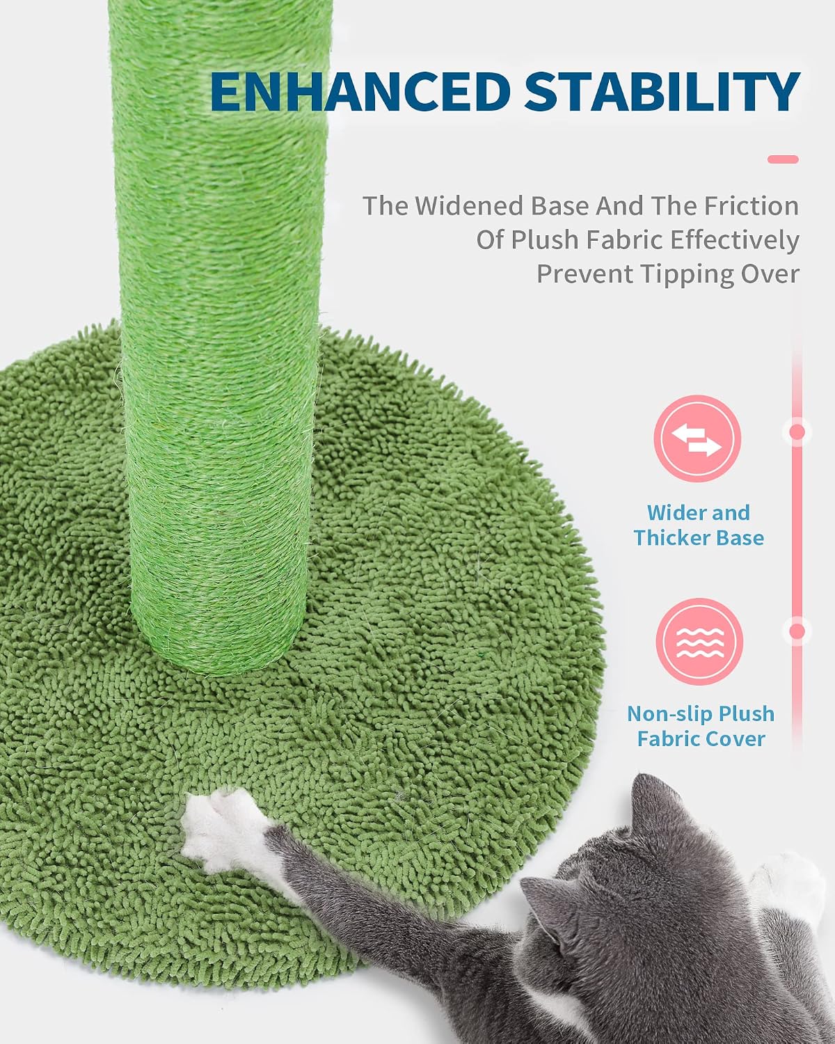 Made4Pets Cactus Cat Scratching Post for Indoor Cats with Plush Ball, 25.6"