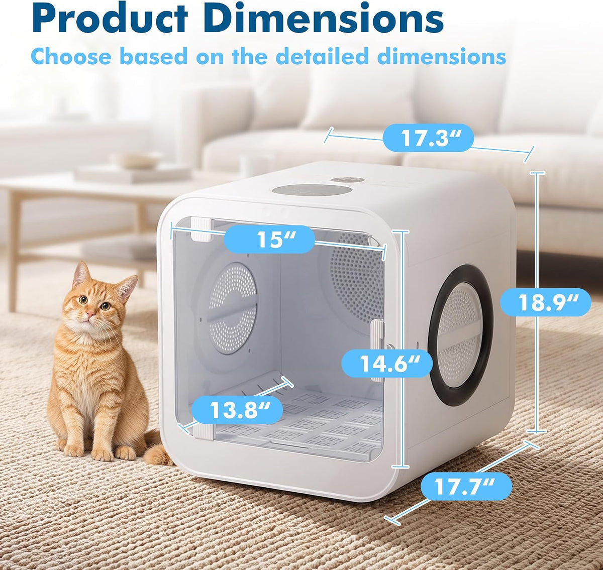 Grepatio Automatic Pet Dryer Box, 70L Pet Dryer for Small Dog and Cat