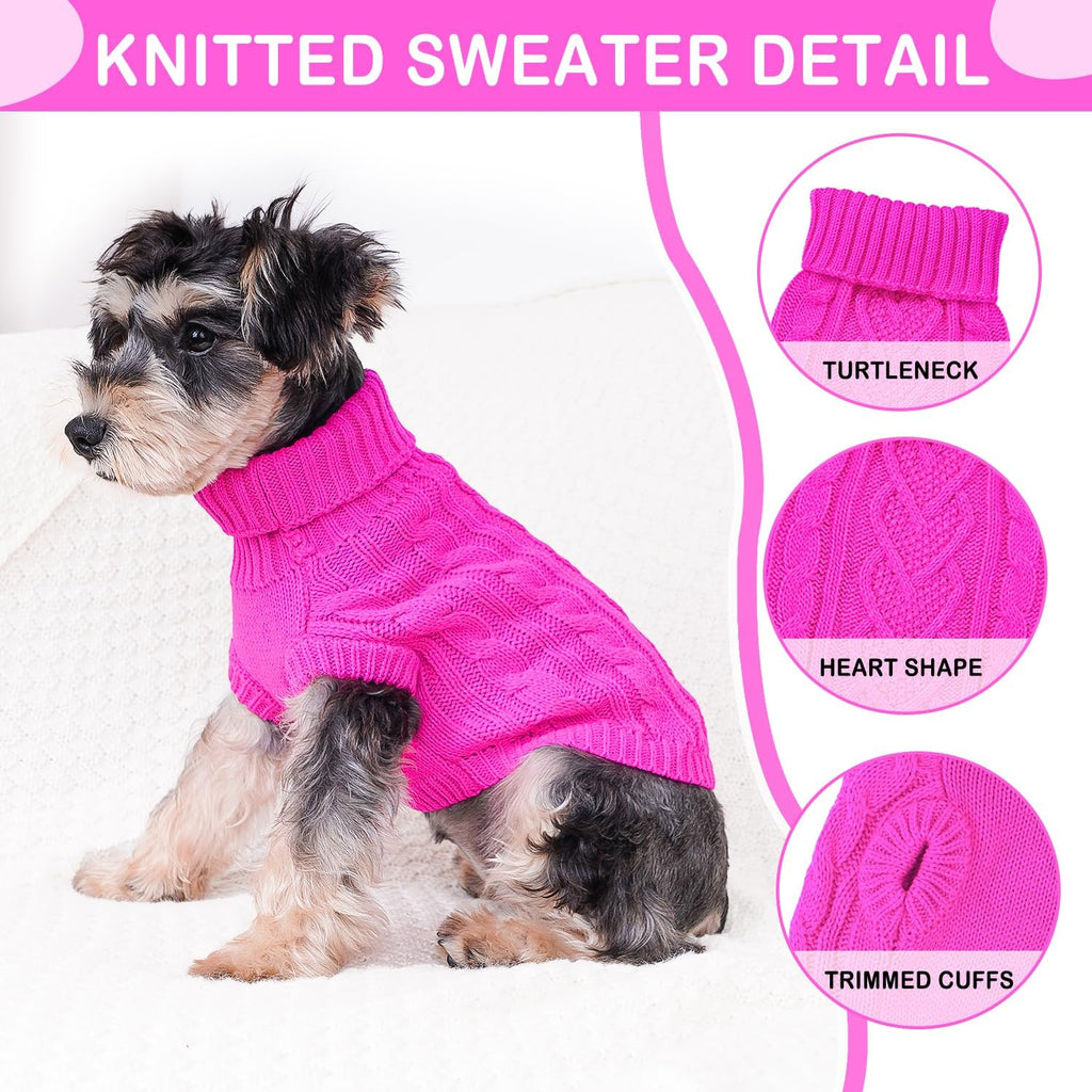 Dog Sweaters for Small Dogs Knit Small Dog Sweater Warm Winter Dog Clothes Girl Turtleneck Puppy Sweater Sleeveless Chih