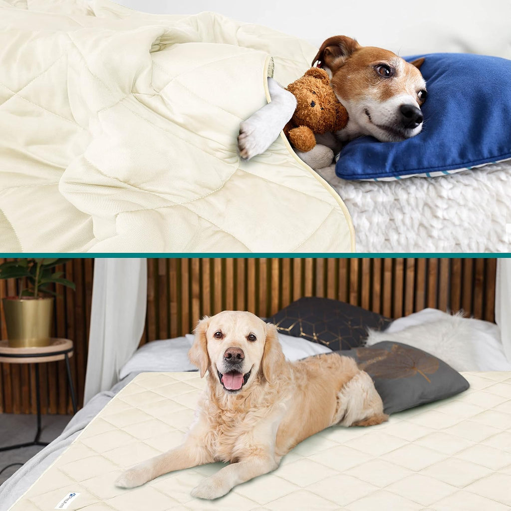 PetAmi Cooling Dog Blanket Lightweight Soft for Large Pet Cat, 40x60 Beige