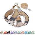AIITLE Breathable Dog Harness Small Sized and Leash Set, Brown-Beige XXXS