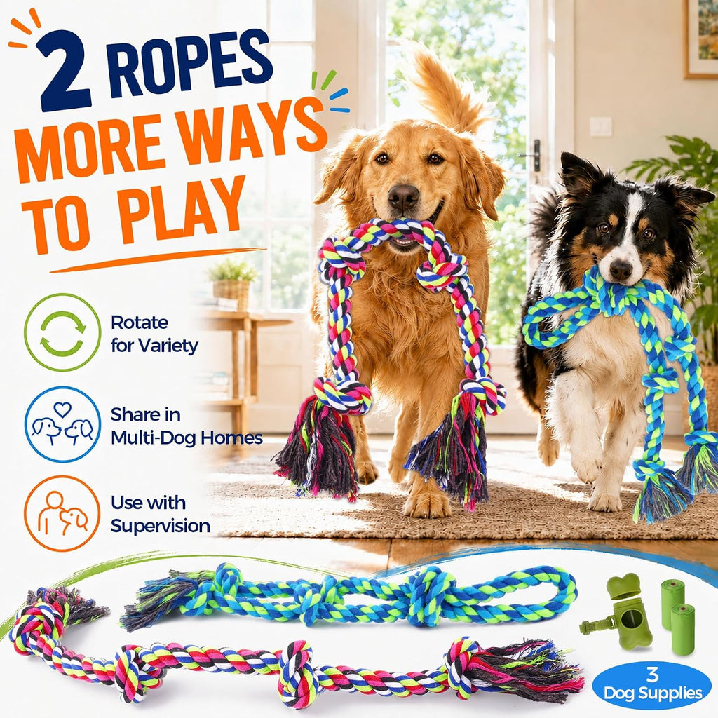 Dog Rope Toy Set for Large Dogs and Aggressive Chewers