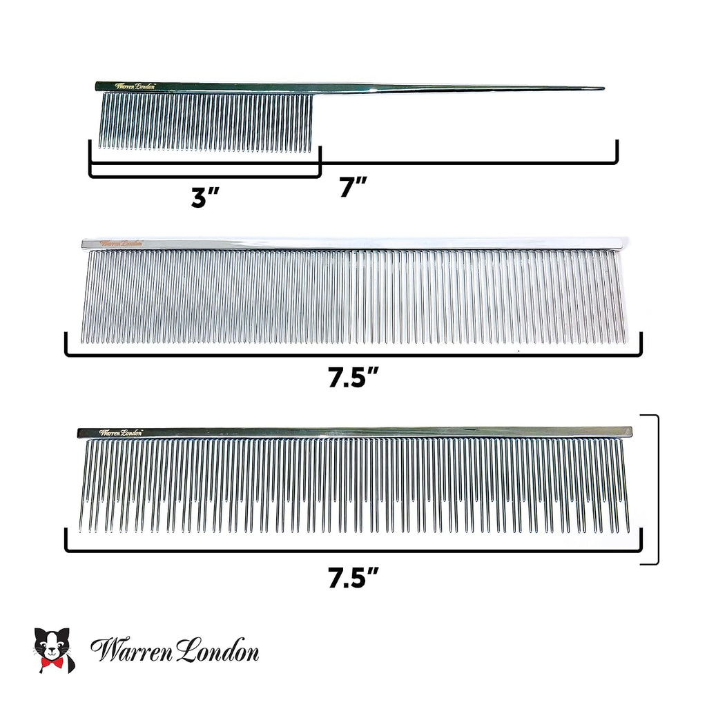 Warren London Carding Cat Comb | 7.5 inches made with Copper | Rounded Tips Prevent Irritation | Dual Tooth Design for S