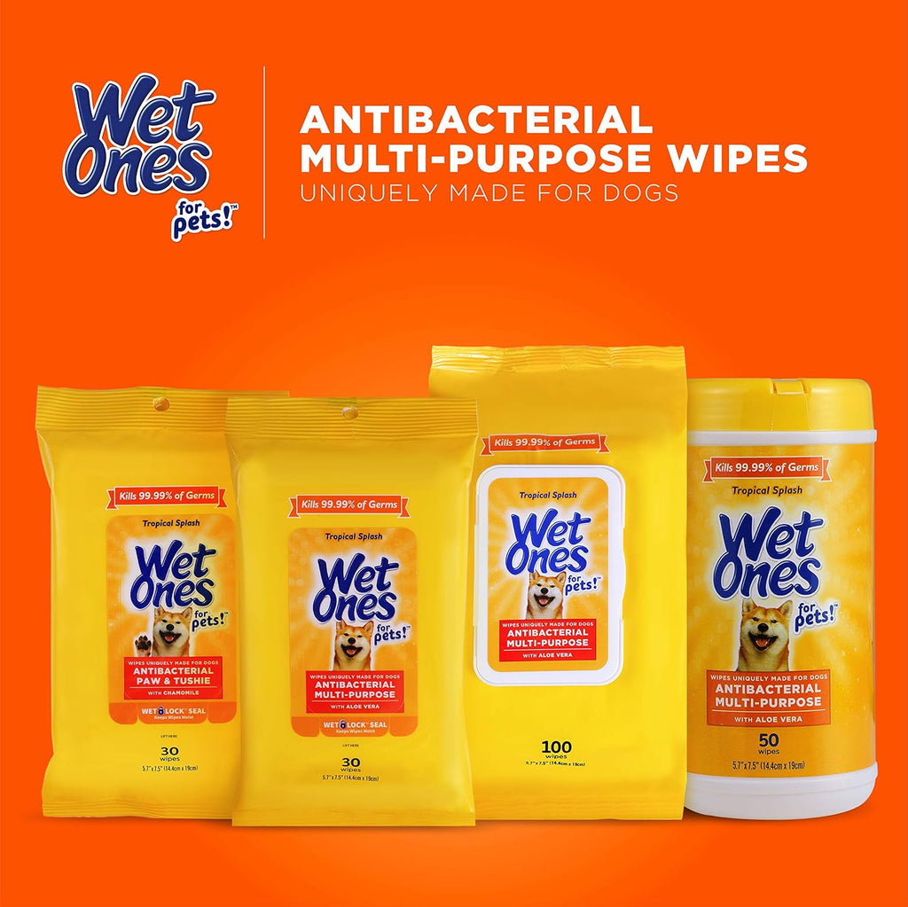 Wet Ones, Dog Wipes, Pet Wipes, Tropical Splash, 50 Count