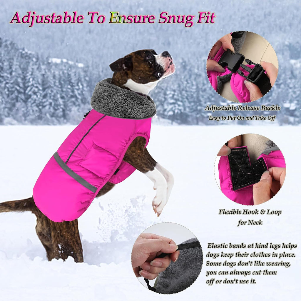 Dogcheer Warm Dog Coat, Waterproof Dog Winter Jacket with Leash Opening
