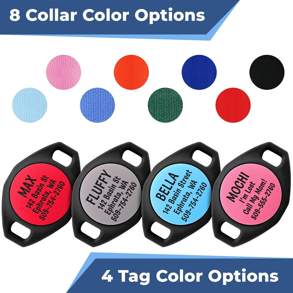 GoTags AirTag Cat Collar Personalized, Reflective Collar with AirTag Holder