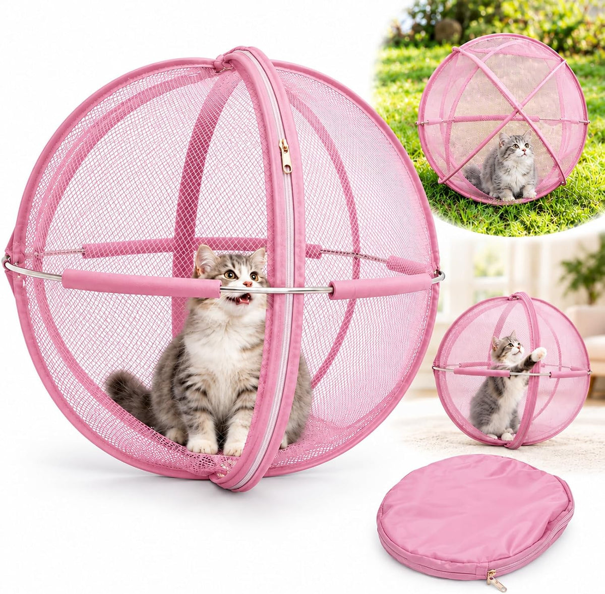 Catio Outdoor Cat Enclosure, 27" Giant Hamster Ball for Cats，Blue