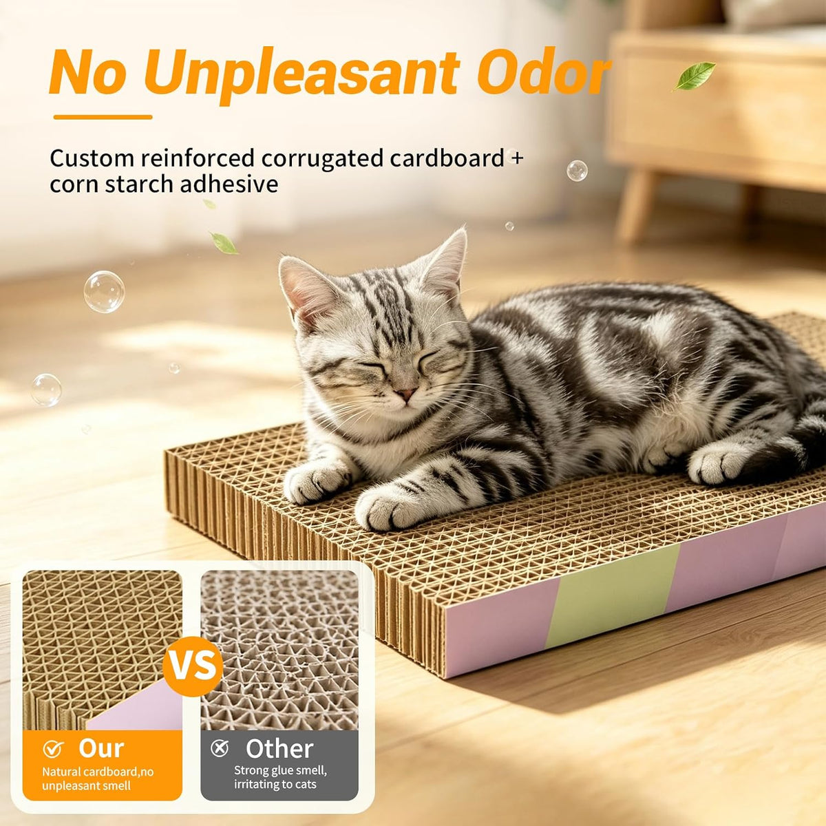 5-Pack Reversible Cat Scratcher Pad, Durable Scratching Board